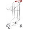 Vozík pre dva nákupné košíky, pojazdný s rúčkou