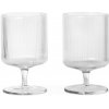 ferm LIVING Poháre na víno Ripple číre 270 ml, 2 ks
