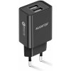 Sieťová nabíjačka ALIGATOR MicroUSB 2xUSB 2,4A, smart IC, čierna CHA0040