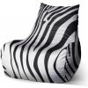 Sablio Sedací vak Bean Vzor zebry - 60 x 70 x 70 cm