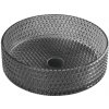 SAPHO - MARAGUA gravírované sklenené umývadlo na dosku priemer 39,5cm, čierna TY214