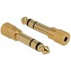 Delock konvertor stereo zástrčka 6,35 mm > stereo jack 3,5 mm 3 pin kov 65361