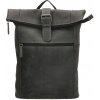 Kožený unisex batoh Hide & Stitches Idaho - čierny 19L