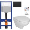 CERSANIT predstenový inštalačný systém s čiernym tlačidlom K97-0637 + WC JIKA LYRA PLUS + SEDADLO duraplastu SLOWCLOSE K97-526 0637 LY5