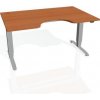 Hobis Pracovný stôl Motion Ergo, ZO, 3S, 180x61-128x90 cm, čerešňa/sivá