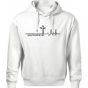 Jesus Saved My Life kríž ekg - Oversized mikina pánska Moon - kratšia + širšia - 2XL ( Biela )