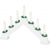 Svietnik MagicHome Vianoce, 7x LED teplá biela, biely, 2xAA, interiér, 39x4,5x29 cm