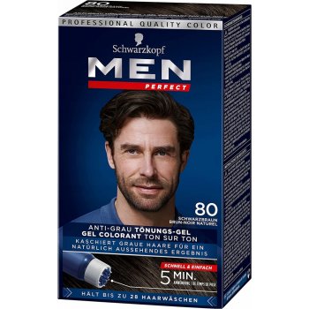 Schwarzkopf Men Perfect Anti-Grey Color Gel 80 Natural Black Brown