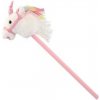 Kôň jednorožec na tyči plyš 80cm na batérie so zvukom biely