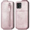 Peňaženkové kožené puzdro Vertical na Motorola Moto G72 - Rose Gold