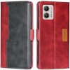 Peňaženkové kožené puzdro Contrast na Motorola Moto G13 / G23 / G53 5G - Čierna a Červená