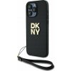 DKNY DKNY DKHCP16LPBSWSK iPhone 16 Pro 6.3 černé/černé pevné pouzdro Řemínek na zápěstí Stock Logo