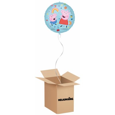 HeliumKing Balónový box Peppa Pig kruh modrý 46 cm