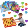 Montessori Hračka - Gombíková Mozaika, Vzdelávacia, Farby, Tvar, Hubky 50E