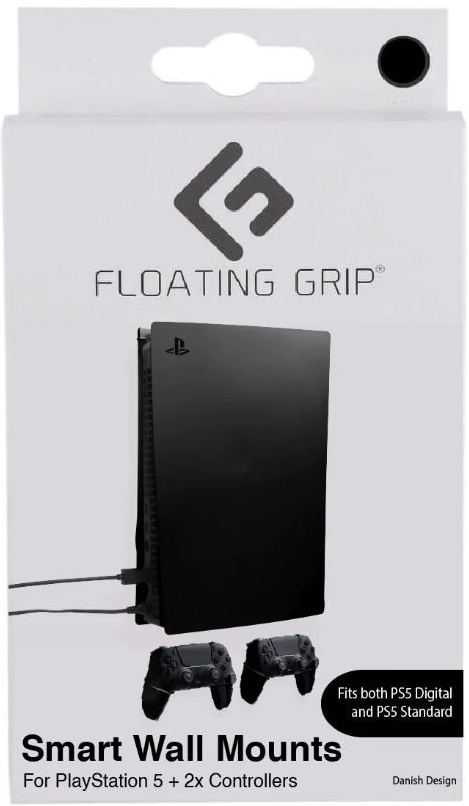 Floating Grip Playstation 5 Wall Mounts by Floating Grip - Black Bundle