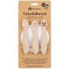 PETITE&MARS Set 3 ks silikónových tréningových lyžičiek Take&Match Desert Sand 6m+