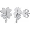 Stříbrné náušnice ČTYŘLÍSTKY se Swarovski® Zirconia MW13486S