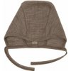 Detská zavinovacia merino čiapka so šnúrkou pre bábätko Smallstuff - hnedá farba prírodná melanž Veľkosť: 44-46cm (vel 74/80)