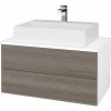 Dreja Kúpeľňová skrinka MODULE SZZ2 80 umývadlo Kube - N01 Biela lesk / D25 Teak