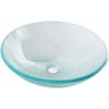 SAPHO - ICE sklenené umývadlo na dosku Ø 42 cm, číre s pieskovaním 2501-04