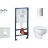 Grohe Solido Set predstenovej inštalácie, klozetu a dosky Bau Ceramic, SoftClose, tlačidlo Even, chróm SANI15BB1100-GR