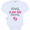NEW BABY Body s potlačou New Baby Ahoj, ja som tu nová - darčekové balenie Veľ. 56