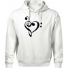 Husľový kľúč srdce - Oversized mikina pánska Moon - kratšia + širšia - 3XL ( Biela )