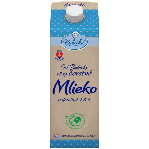 Babička polotučné mlieko 1,5% 1 l od 1,39 € - Heureka.sk
