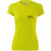 Obrázok kolesa na prsníku horský bicykel - Dámske Fantasy športové (dresovina) - XS ( Neonová žltá )