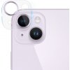 AppleKing tvrdené sklo s kovovými rámčekmi na ochranu šošoviek fotoaparátu pre iPhone 14 / 14 Plus - fialové - možnosť vrátiť tovar ZADARMO do 30tich dní