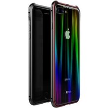 Púzdro Luphie Aurora Magnet Hard Case Glass iPhone 7/8 Plus čierne/červené