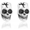 Sam's Artisans Náušnice Black Metal Skull chirurgická oceľ INM045 +Darčeková krabička zdarma +Silikónová ochranná zarážka zdarma