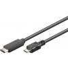 PremiumCord Kabel USB 3.1 konektor C/male - USB 2.0 Micro-B/male, černý, 0,6m ku31cb06bk