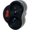 Konnoc DX-R2S rozbočka dvojzásuvka s vypínačem černá