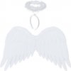 anjelské krídla s aureolou RUHHY 50 × 35 cm, biela, 2‑dielna sada