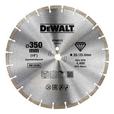 DeWalt DT40213 / Segmentový diamantový kotúč / Priemer 350x25.4 mm (DT40213)