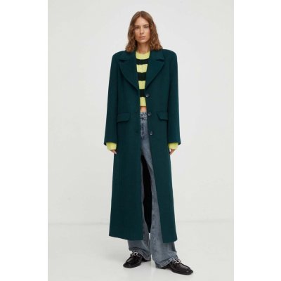 Gestuz prechodný vlnený kabát zelený 10908183
