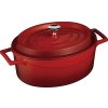 LAVA METAL Liatinový hrniec oválny 31 cm – červený