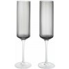 Ferm Living Poháre Ripple Champagne Smoked Grey – set 2 ks
