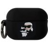 AppleMix KARL LAGERFELD puzdro pre Apple AirPods Pro (2022 / 2023) - Karl and Choupette - silikónové - čierne