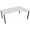 Pracovný stôl Uni, ergo, ľavý, 180x75,5x120 cm, biela/čierna