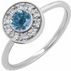 Eppi Zásnubný diamantový prsteň v halo štýle s londýnskym topazom Aiva R42128