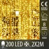 Vianočná led svetelná záclona vonkajšia - DOT LED - programy, časovač - 200led - 2x2m - teplá biela