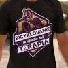 Tričko s potlačou Bicyklovanie lepšie než terapia Dámsky Čierna XS