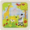 GOKI Drevené puzzle Na safari 9 dielikov