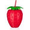 BANQUET Fľaša plastová so slamkou STRAWBERRY 880 ml