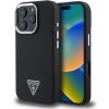 Guess PU Grained Triangle Logo Zadní Kryt pro iPhone 16 Pro Black