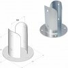 DOMAX PSPOD zaskrutkovacia pätka stĺpika s okrúhlou základňou Galvanické pozinkovanie nastrieborno (ZNG) PSPOD 100 - 101 x 180 x 180 x 2.5 mm (1 ks)