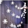 Vnútorná LED vianočná reťaz so snehovými vločkami, studená biela, 12m, 100 LED