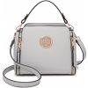 Miss Lulu kabelka Veridia eko kožená s crossbody popruhom šedá